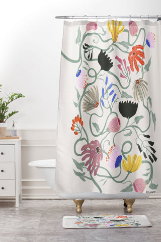Megan Galante Frances Floral Shower Curtain And Mat