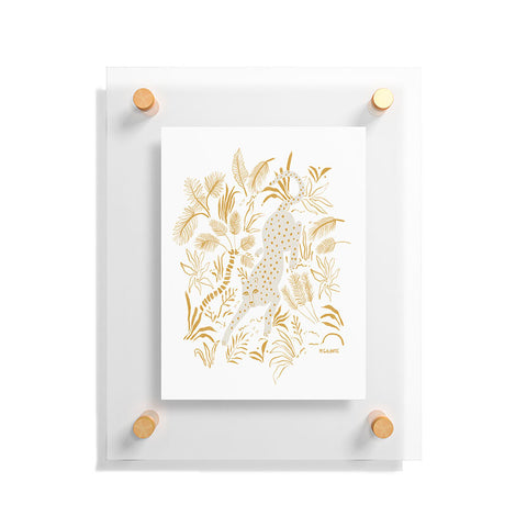 Megan Galante Golden Cheetah Floating Acrylic Print