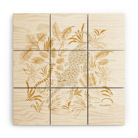 Megan Galante Golden Cheetah Wood Wall Mural