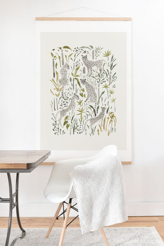 Megan Galante Grey Cheetahs Art Print And Hanger