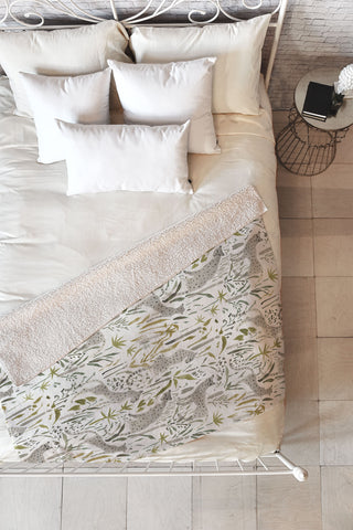 Megan Galante Grey Cheetahs Fleece Throw Blanket