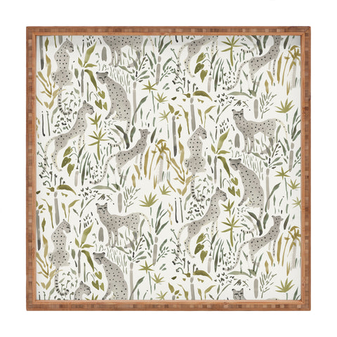Megan Galante Grey Cheetahs Square Tray