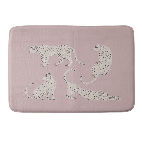 Megan Galante Leopard Block Party Pink Memory Foam Bath Mat