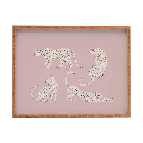 Megan Galante Leopard Block Party Pink Rectangular Tray
