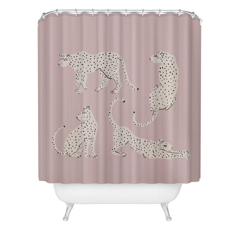 Megan Galante Leopard Block Party Pink Shower Curtain