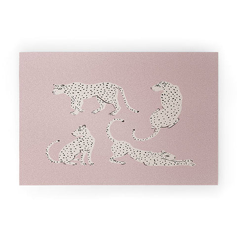 Megan Galante Leopard Block Party Pink Welcome Mat