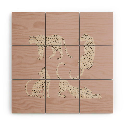 Megan Galante Leopard Block Party Pink Wood Wall Mural