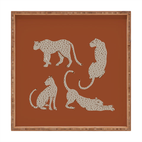 Megan Galante Leopard Block Party red Square Tray