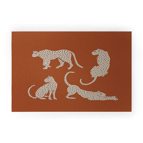 Megan Galante Leopard Block Party red Welcome Mat