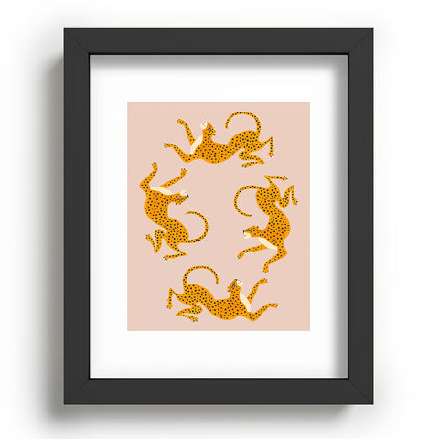 Megan Galante Leopard Race pink Recessed Framing Rectangle