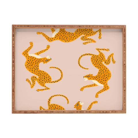 Megan Galante Leopard Race pink Rectangular Tray