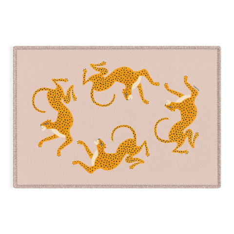 Megan Galante Leopard Race pink Outdoor Rug