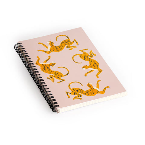 Megan Galante Leopard Race pink Spiral Notebook