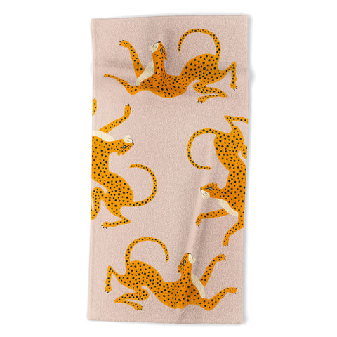 Megan Galante Leopard Race pink Beach Towel
