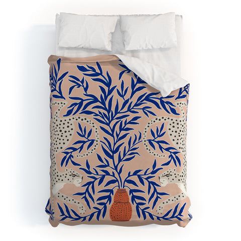 Megan Galante Leopard Vase Duvet Cover