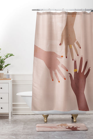 Megan Galante Love Is A Superpower Shower Curtain And Mat