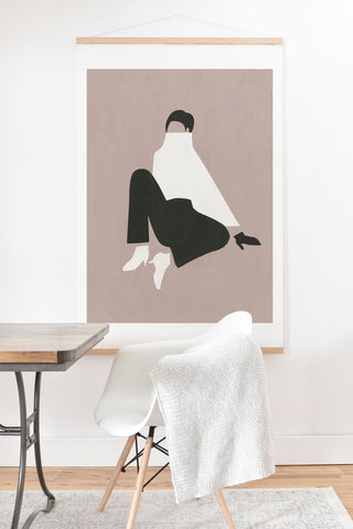 Megan Galante Minimalist woman in boots Art Print And Hanger