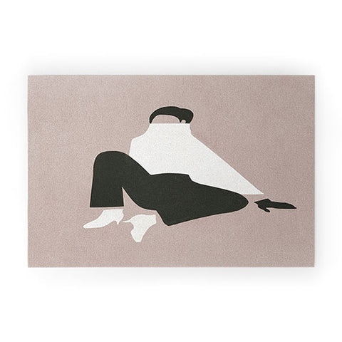 Megan Galante Minimalist woman in boots Welcome Mat