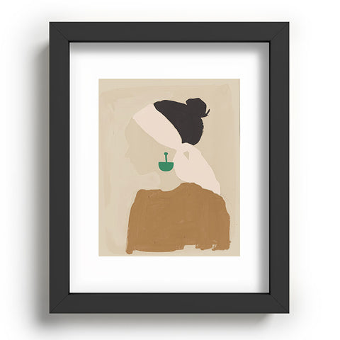 Megan Galante Minimalist Woman with Green Ea Recessed Framing Rectangle