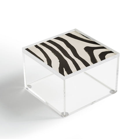Megan Galante Painted Zebra Acrylic Box