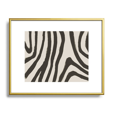Megan Galante Painted Zebra Metal Framed Art Print