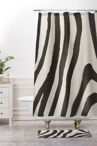 Megan Galante Painted Zebra Shower Curtain And Mat