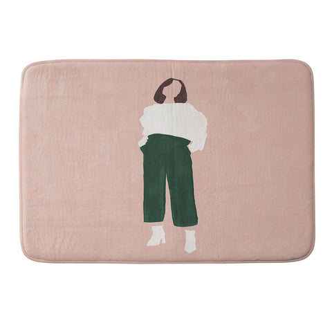 Megan Galante Pink and Green Memory Foam Bath Mat