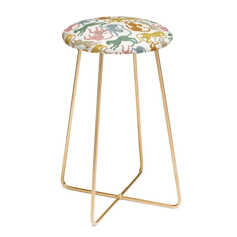 Megan Galante Rainbow Cheetah Counter Stool