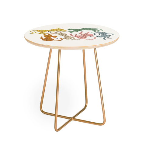 Megan Galante Rainbow Cheetah Round Side Table