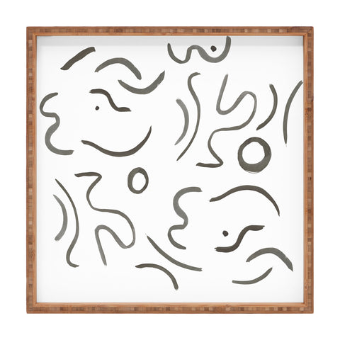 Megan Galante Stroke Abstract Square Tray