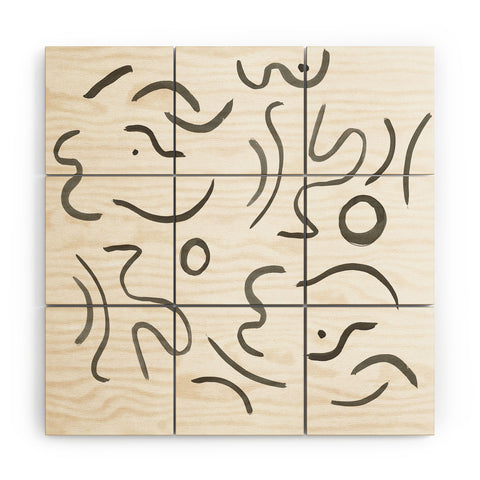 Megan Galante Stroke Abstract Wood Wall Mural