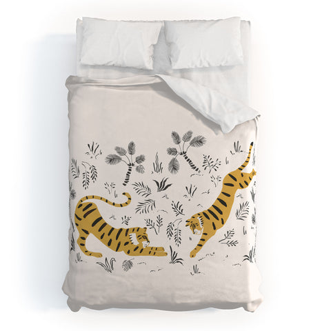 Megan Galante Tiger Dive Duvet Cover