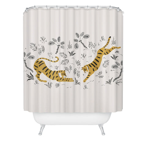 Megan Galante Tiger Dive Shower Curtain