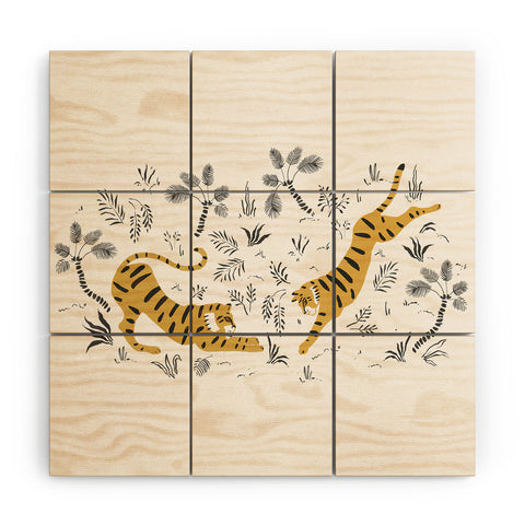 Megan Galante Tiger Dive Wood Wall Mural