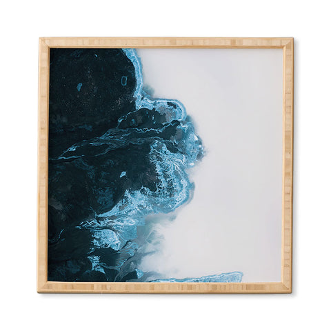 Michael Schauer Abstract Aerial Lake in Iceland Framed Wall Art