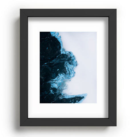 Michael Schauer Abstract Aerial Lake in Iceland Recessed Framing Rectangle