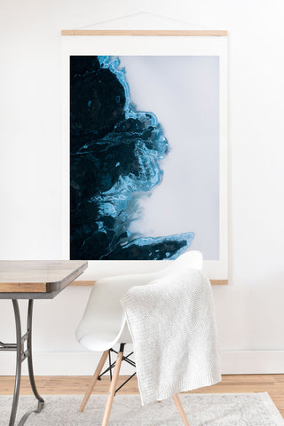 Michael Schauer Abstract Aerial Lake in Iceland Art Print And Hanger