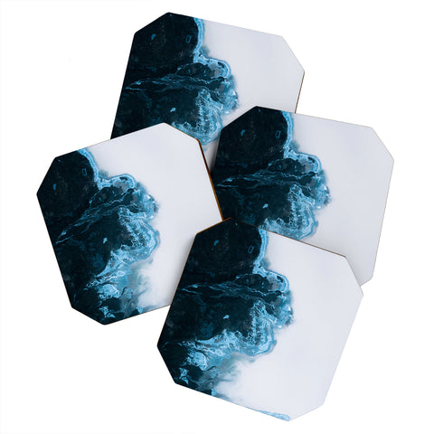 Michael Schauer Abstract Aerial Lake in Iceland Coaster Set