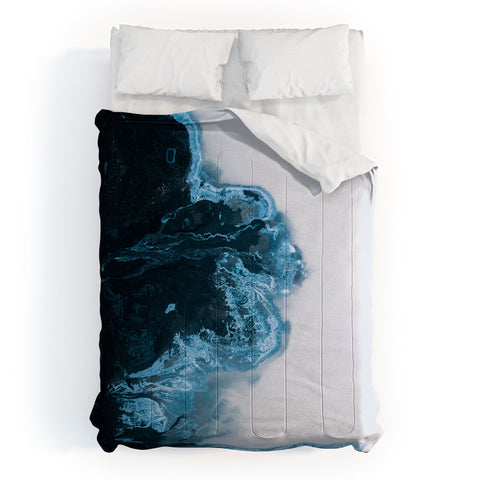Michael Schauer Abstract Aerial Lake in Iceland Comforter