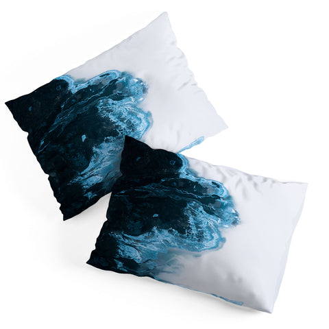 Michael Schauer Abstract Aerial Lake in Iceland Pillow Shams