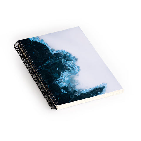Michael Schauer Abstract Aerial Lake in Iceland Spiral Notebook