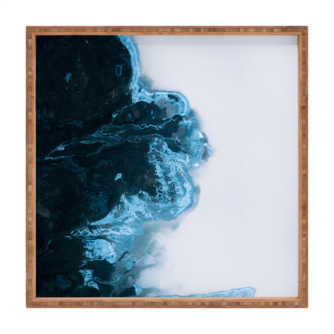 Michael Schauer Abstract Aerial Lake in Iceland Square Tray