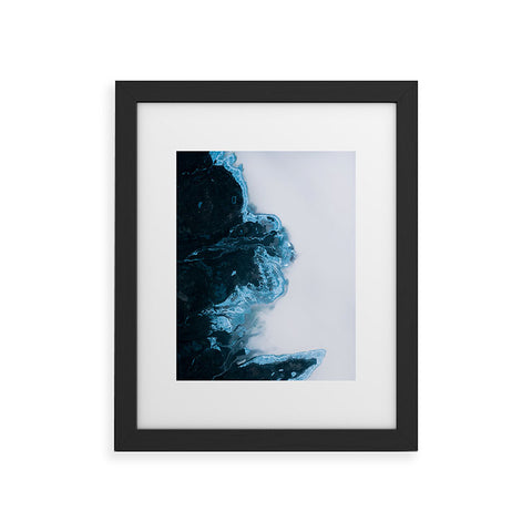 Michael Schauer Abstract Aerial Lake in Iceland Framed Art Print