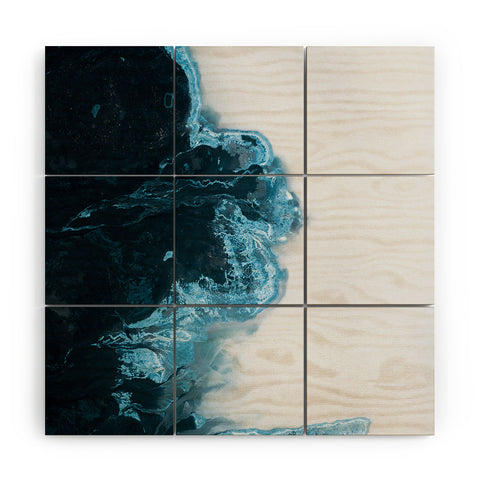 Michael Schauer Abstract Aerial Lake in Iceland Wood Wall Mural