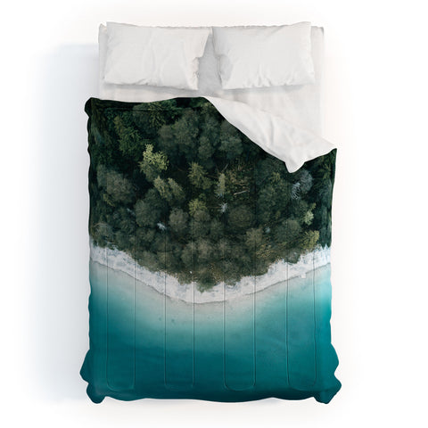 Michael Schauer Green and Blue Symmetry Comforter