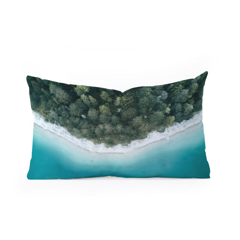 Michael Schauer Green and Blue Symmetry Oblong Throw Pillow