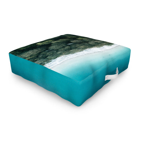 Michael Schauer Green and Blue Symmetry Outdoor Floor Cushion