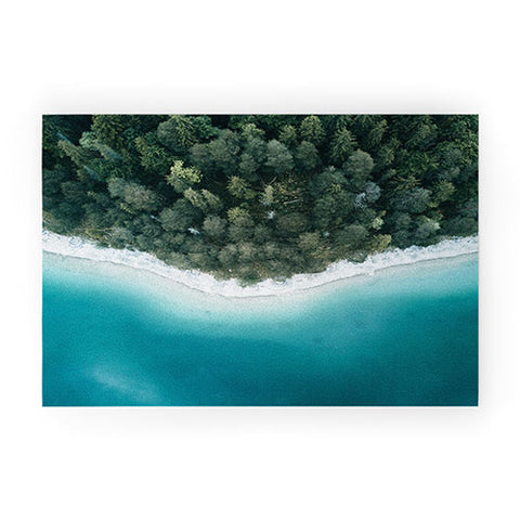 Michael Schauer Green and Blue Symmetry Welcome Mat