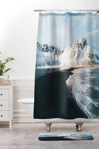 Michael Schauer Iceland Mountain Beach Shower Curtain And Mat