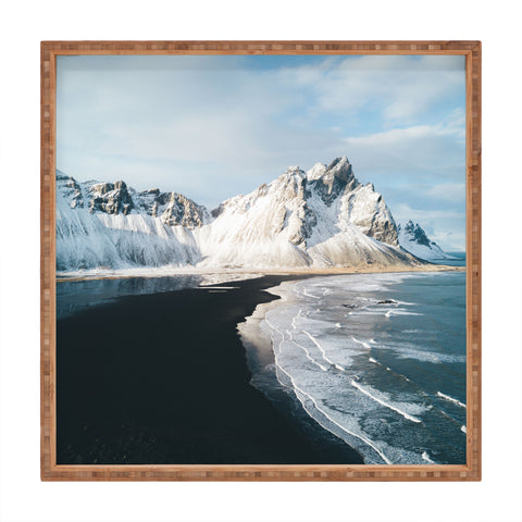 Michael Schauer Iceland Mountain Beach Square Tray